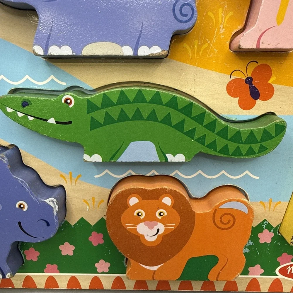 Melissa and Doug Fresh Start Wooden Chunky Puzzle - Safari Animals
